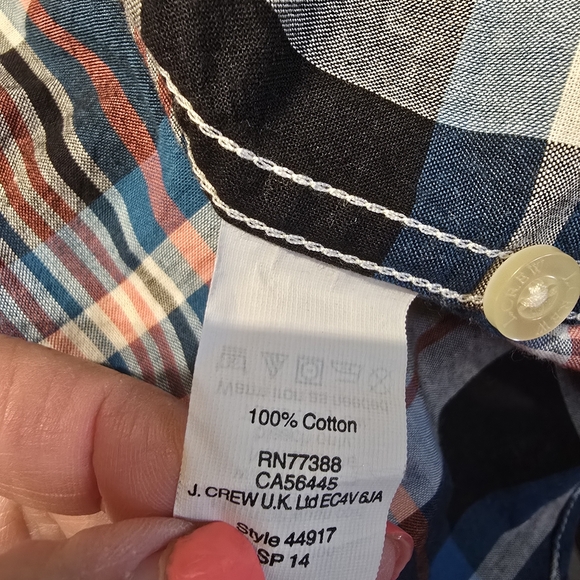 J. Crew Multicolor Plaid Dress Shirt Slim Fit. Xl - Picture 6 of 7